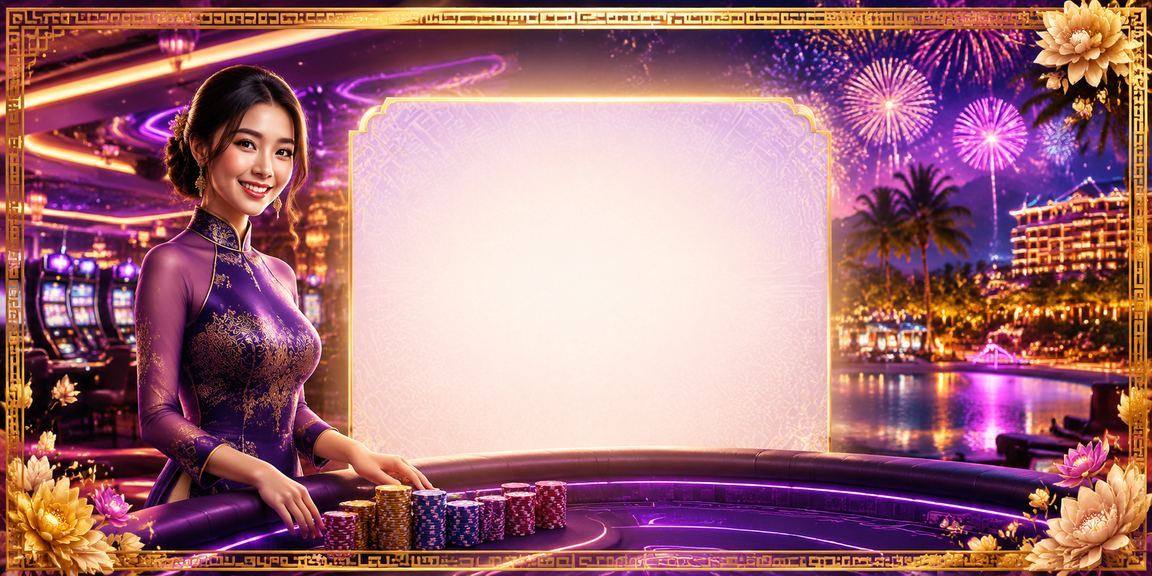 Cảnh đêm Phú Quốc với ánh đèn neon và không khí casino sôi động ven biển